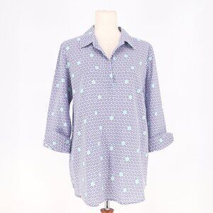 VINEYARD VINES Linen Blend Popover Tunic Top Size S